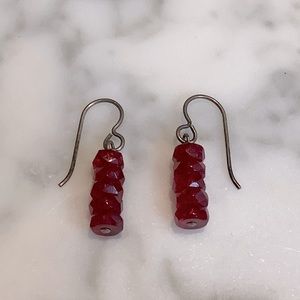 Valentine's red bead earring drops